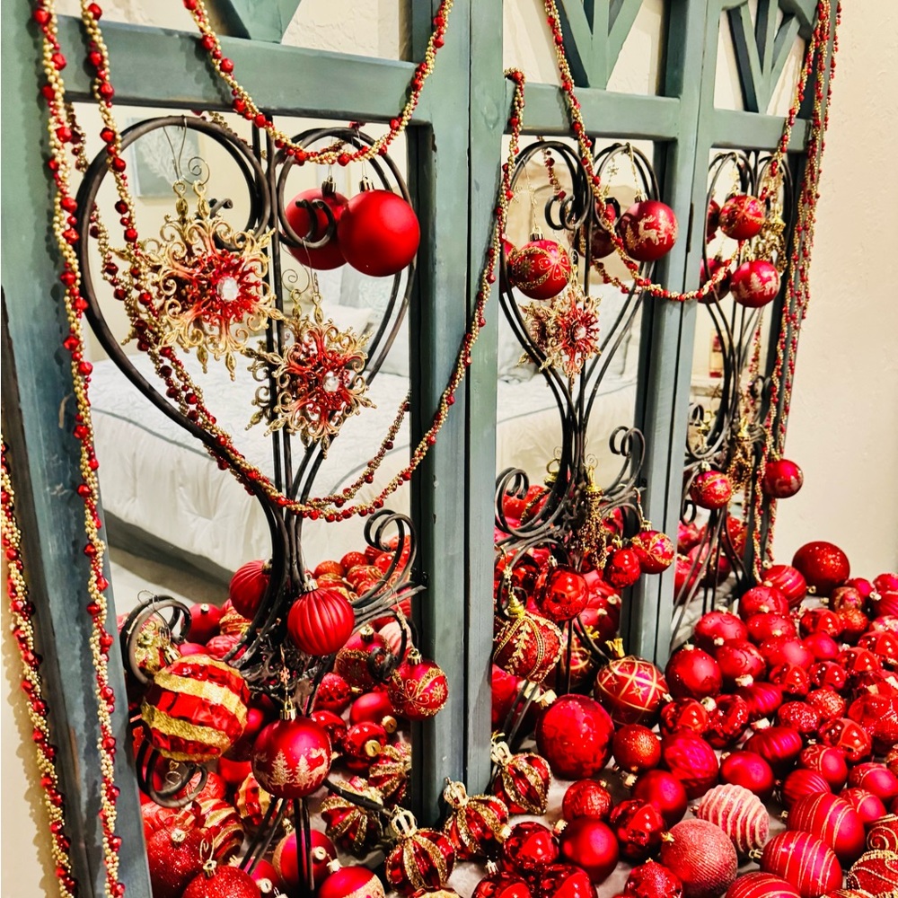 Festive Red Holiday Ornament Set